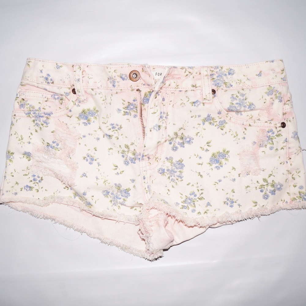 pink floral shorts